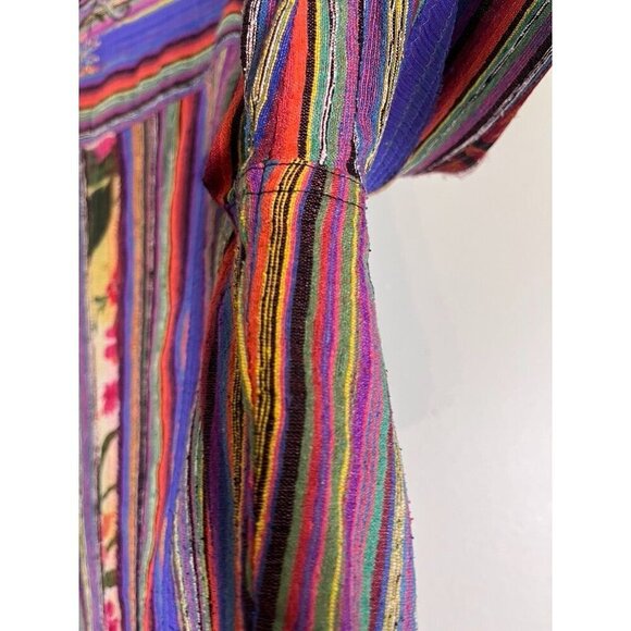 Chicos Silk Floral Jacket L Red Striped Beaded Artsy Boho Sequin Embroidery Chic - Picture 12 of 16